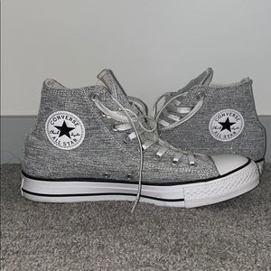 Grey/Glitter Converse